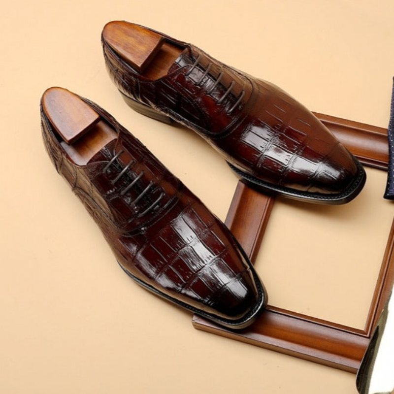 Formelle Herre Sko Vintage Luksus Oxford Kjole - Rød