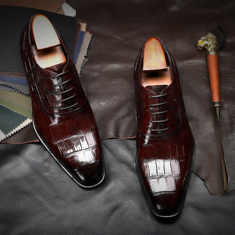 Formelle Herre Sko Vintage Luksus Oxford Kjole - Rød