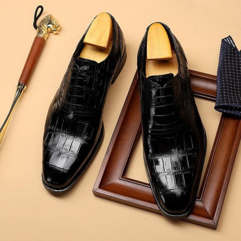 Formelle Herre Sko Vintage Luksus Oxford Kjole - Svart