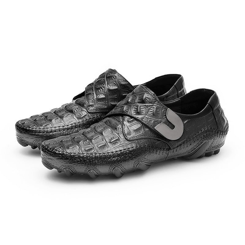 Fritidssko Herre Vintage Oxford Leather Casual Sko - Svart