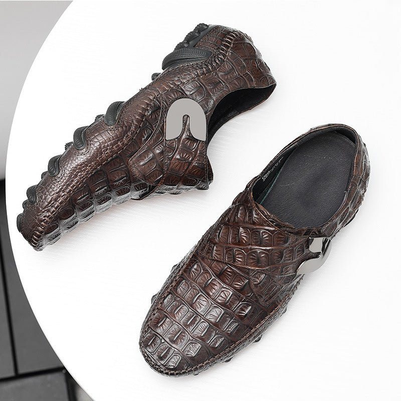 Fritidssko Herre Vintage Oxford Leather Casual Sko - Kaffe