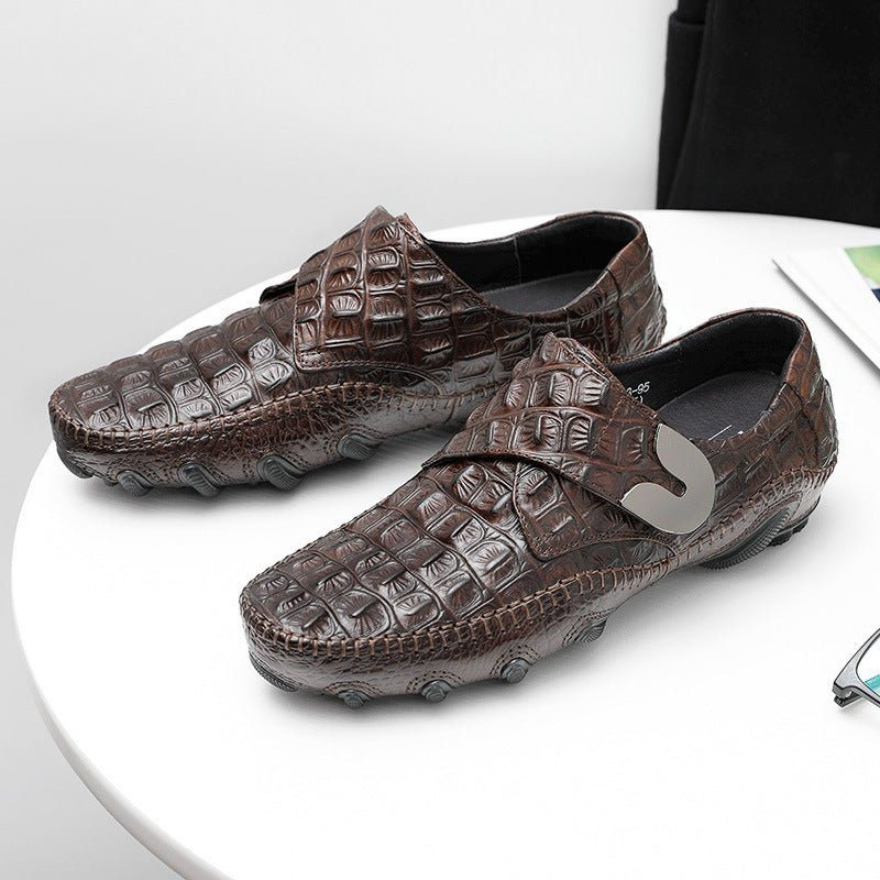 Fritidssko Herre Vintage Oxford Leather Casual Sko - Kaffe