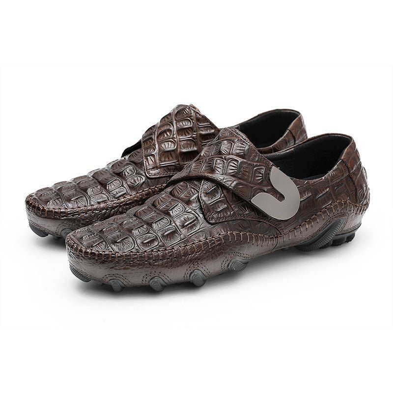 Fritidssko Herre Vintage Oxford Leather Casual Sko - Kaffe