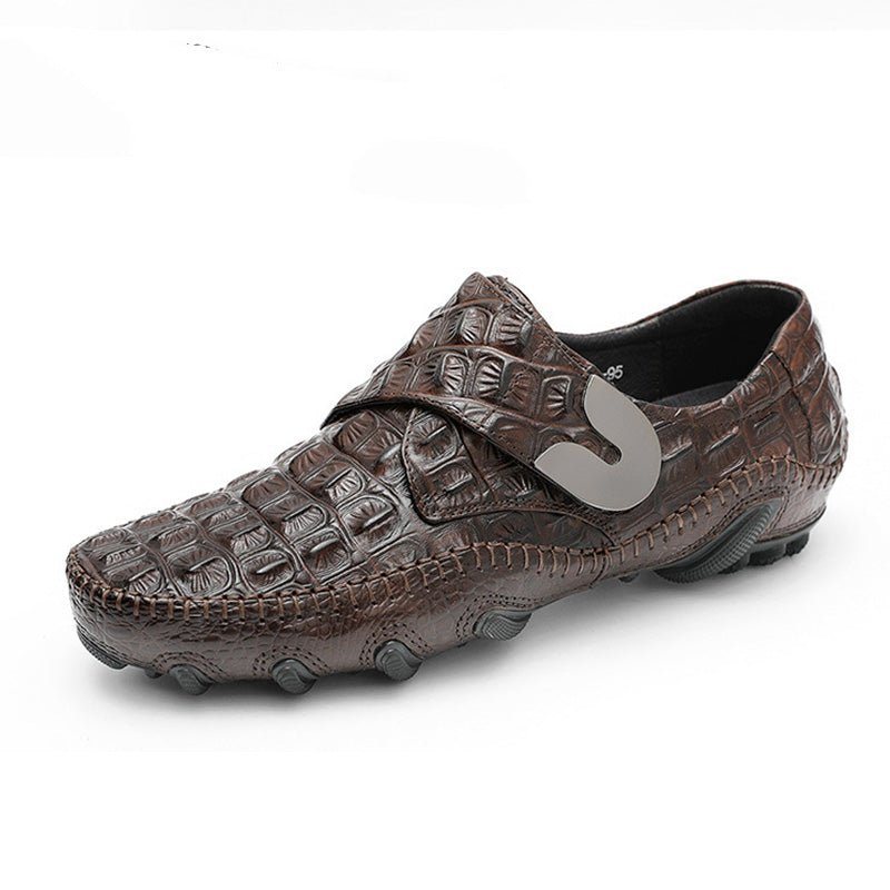 Fritidssko Herre Vintage Oxford Leather Casual Sko - Kaffe