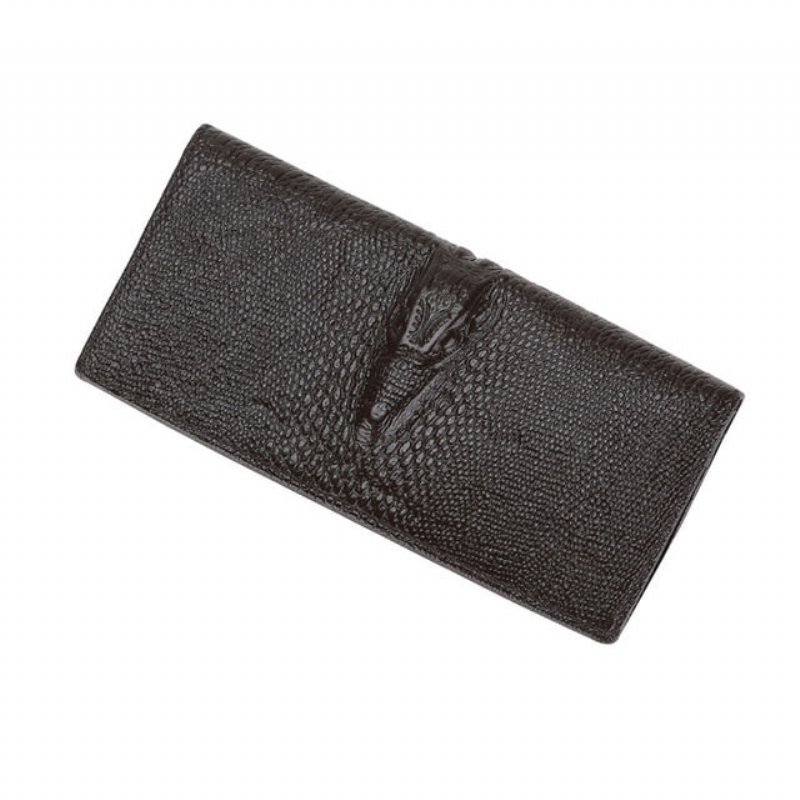 Herre Lommebøker Luksus Krokodilleskinn Vintage Kortholder Veske - Black Short