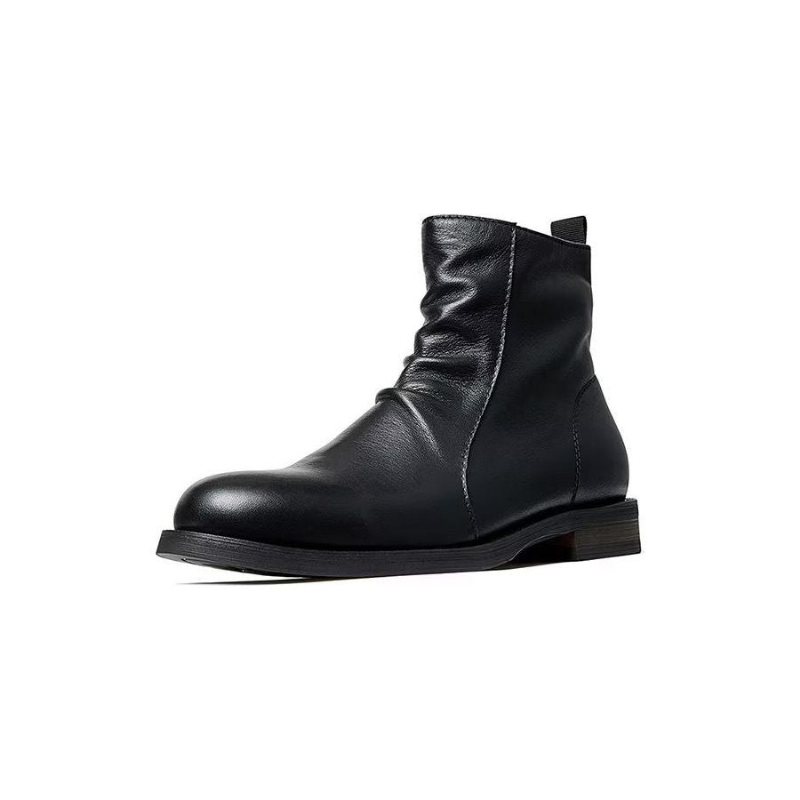 Herrestøvler Saueskinn Chic Vintage Kort Glidelås Cut-out Martin Boots