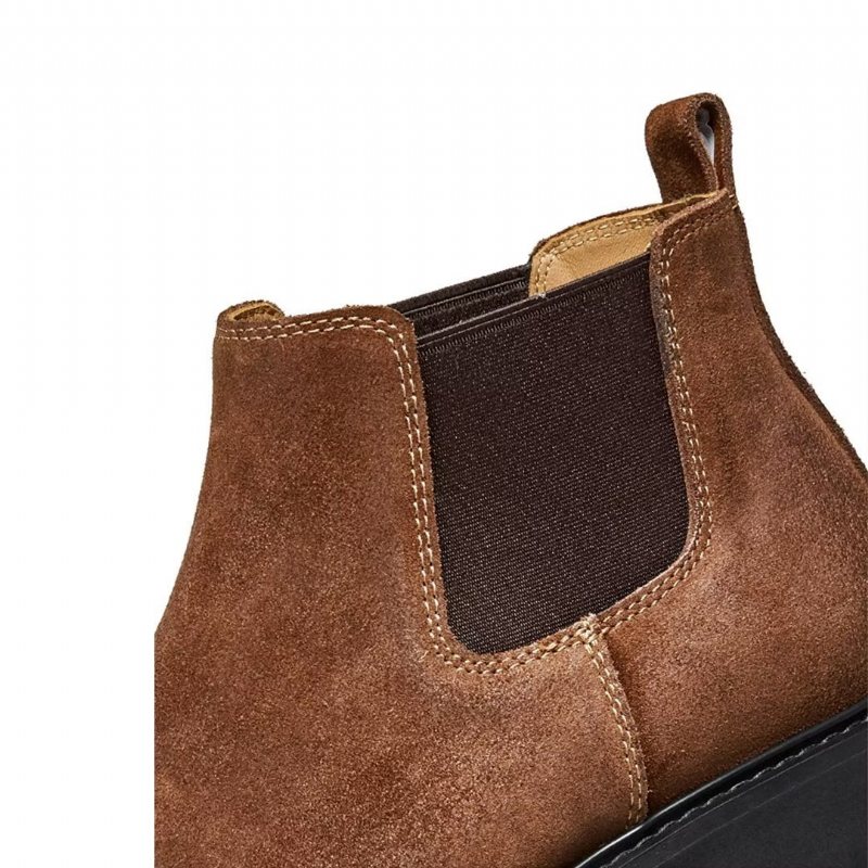 Herrestøvler Saueskinn Chic Vintage Kort Glidelås Martin Boots - Brun