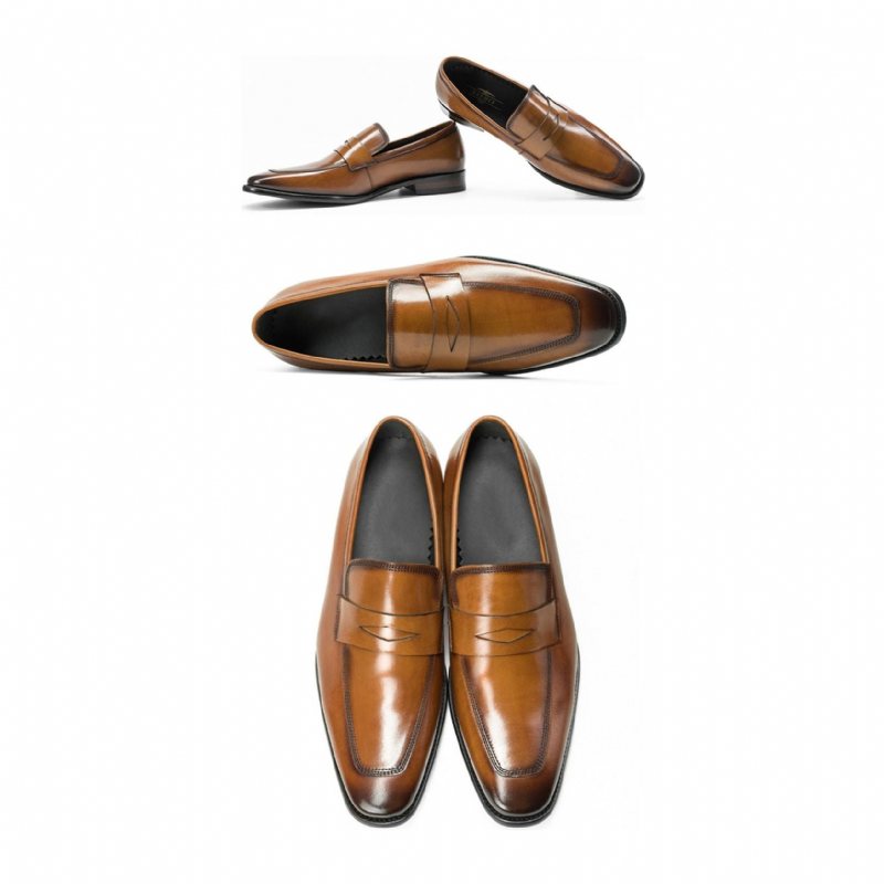 Loafers Herre Eksotiske Spisse Brogue-sko - Brun
