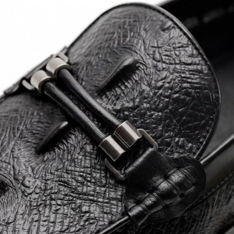 Loafers Herre Luxury Croctex Leather Brogue - Svart