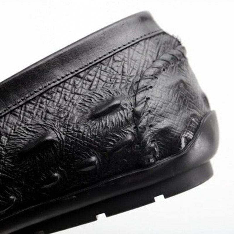 Loafers Herre Luxury Croctex Leather Brogue - Svart