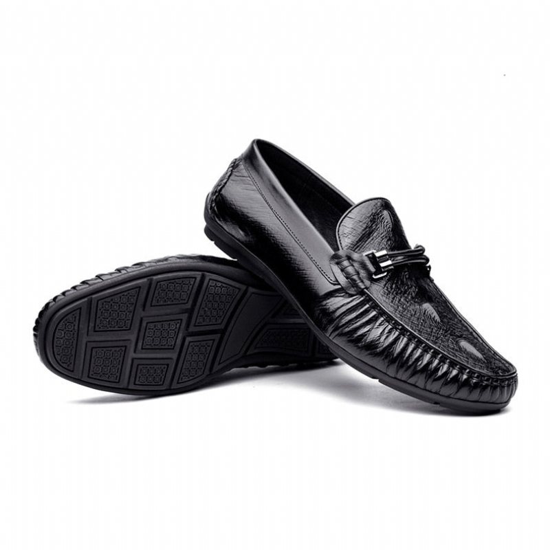 Loafers Herre Luxury Croctex Leather Brogue - Svart