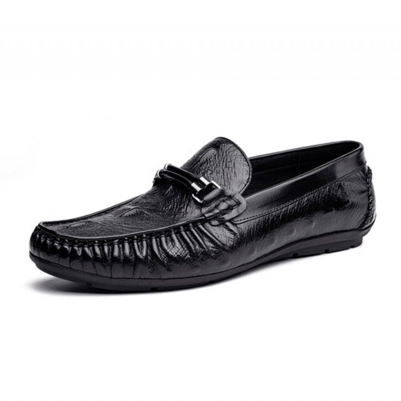 Loafers Herre Luxury Croctex Leather Brogue - Svart