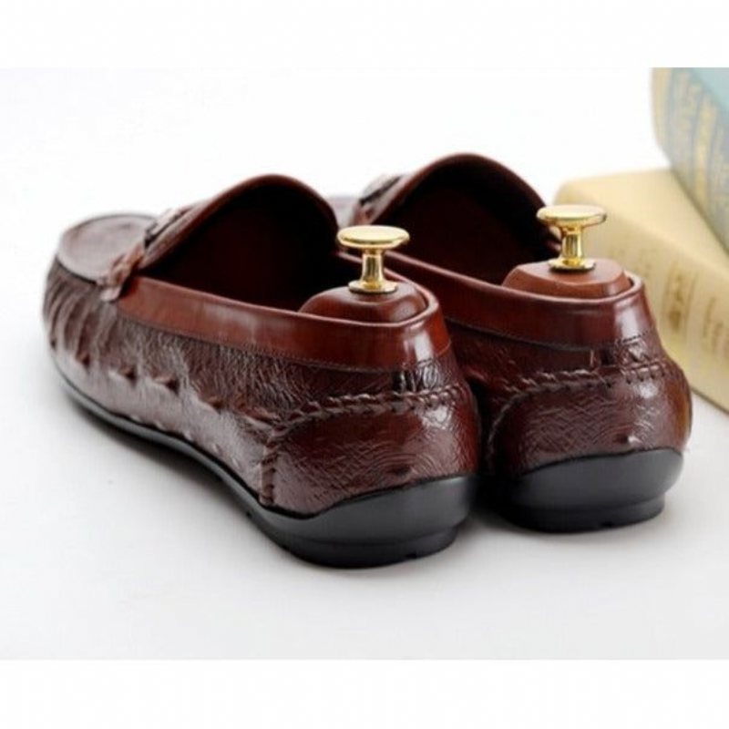 Loafers Herre Luxury Croctex Leather Brogue - Rød