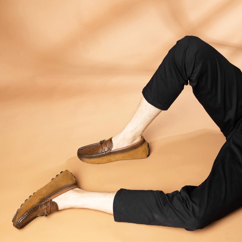 Loafers Herre Luxury Rome Leather Slip-on Bankett - Kaffe