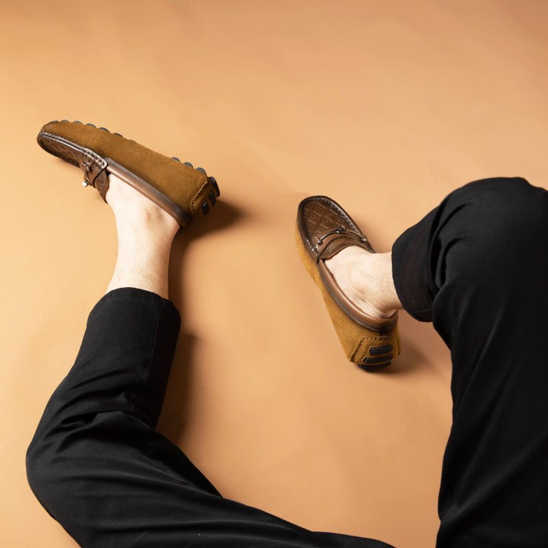 Loafers Herre Luxury Rome Leather Slip-on Bankett - Kaffe