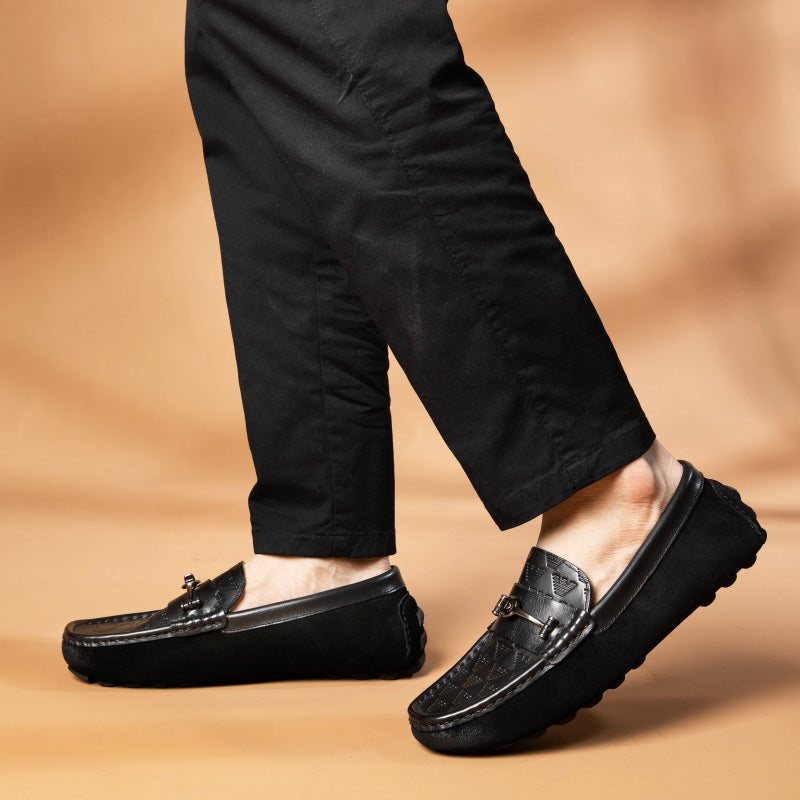 Loafers Herre Luxury Rome Leather Slip-on Bankett - Svart