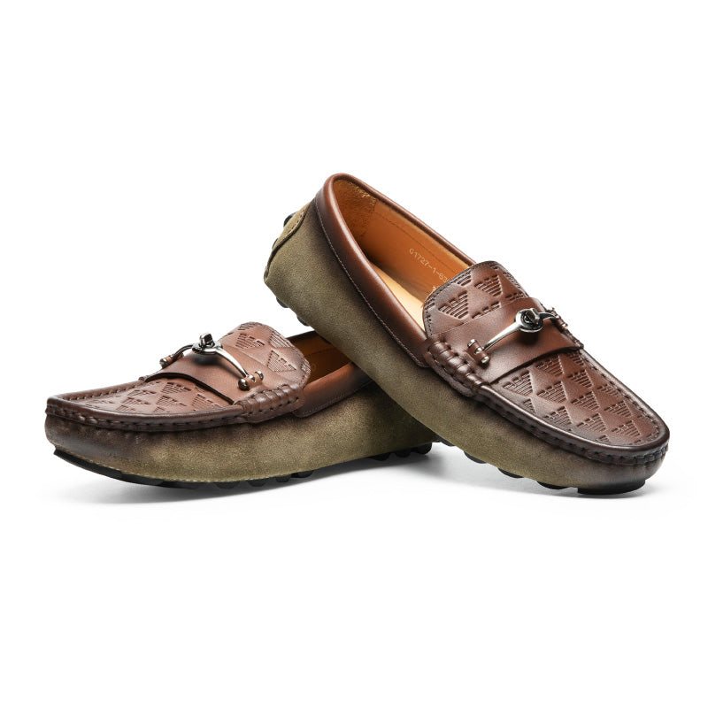 Loafers Herre Luxury Rome Leather Slip-on Bankett - Grønn