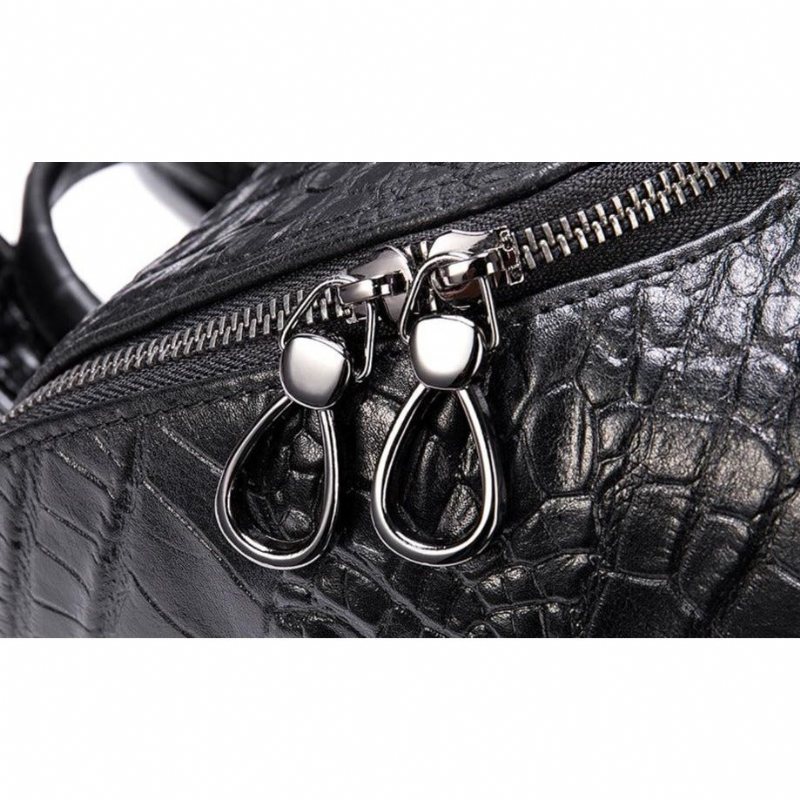 Ryggsekker Herre Vintage Chic Alligator Leather Tech Reiseryggsekk - Svart