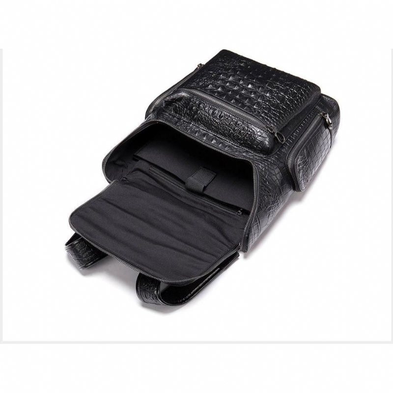Ryggsekker Herre Vintage Chic Alligator Leather Tech Reiseryggsekk - Svart