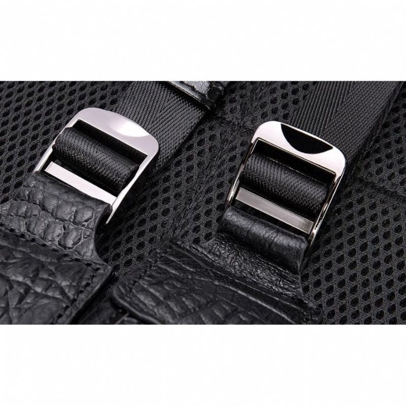 Ryggsekker Herre Vintage Chic Alligator Leather Tech Reiseryggsekk - Svart